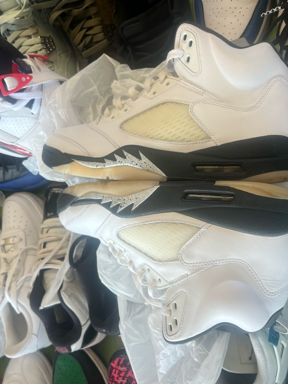 Jordan Men's White Black Basketball Shoes Air Jordan 5